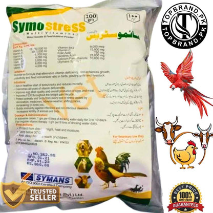 Symostress Multivitamin
Bird and Animal Supplements
Stress Relief for Animals
Multivitamin for Poultry
Fancy Bird Multivitamin
Vitamin Boost for Livestock
Animal Health Supplement
Immunity Support for Birds
Stress Management for Animals
Growth Enhancer for Animals
