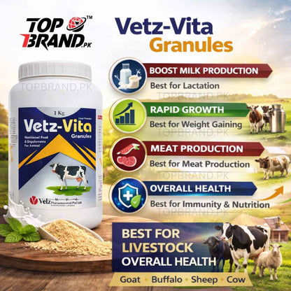 Vetz-Vita Granules (1kg) – Livestock Vitamin & Mineral Feed Supplement