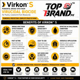 Virkon S, Poultry Disinfectant, Livestock Disinfectant, Farm Biosecurity, Virucidal Biocide, Poultry Farm Cleaner, Hatchery Disinfectant, Surface Sanitizer, Water System Disinfectant, Farm Hygiene Powder, Livestock Hygiene, Broad Spectrum Disinfectant, Loose Packing, Poultry Shed Cleaner, Dairy Farm Sanitizer