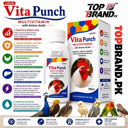 Vita Punch 100ml Poultry Multivitamin & Amino Acids for Birds
