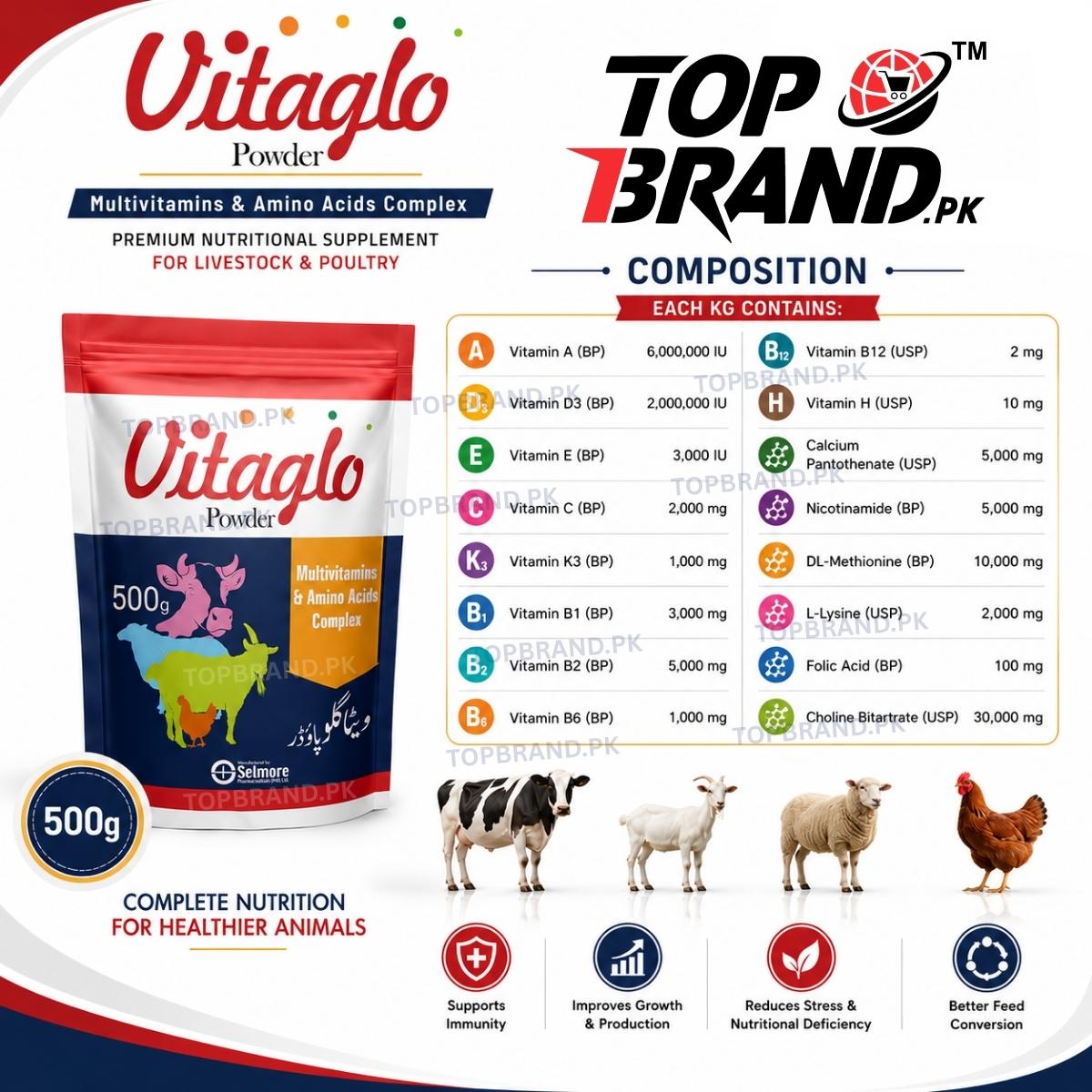Vitaglo Powder 500g Multivitamins & Amino Acids